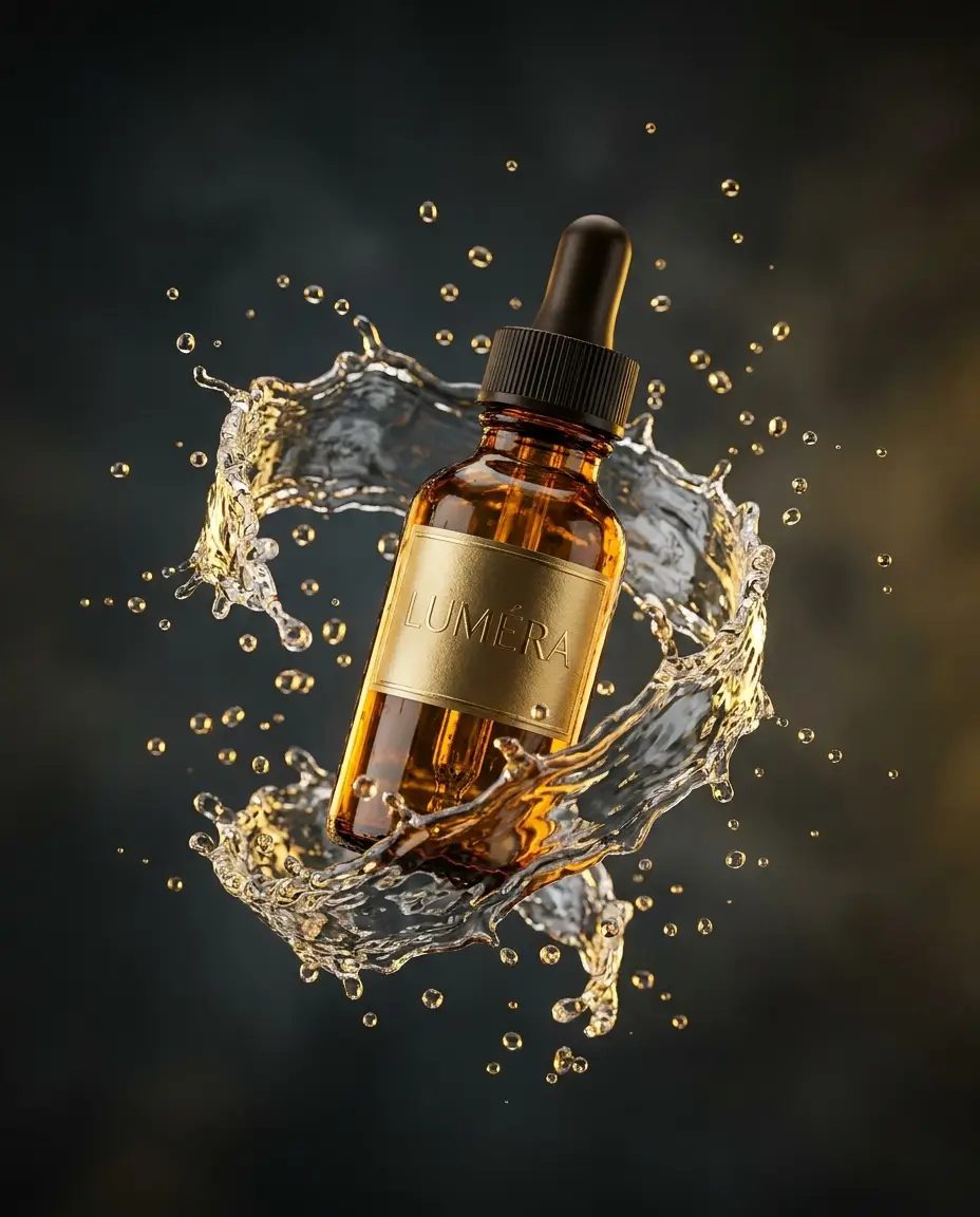 Cinematic skincare product ad