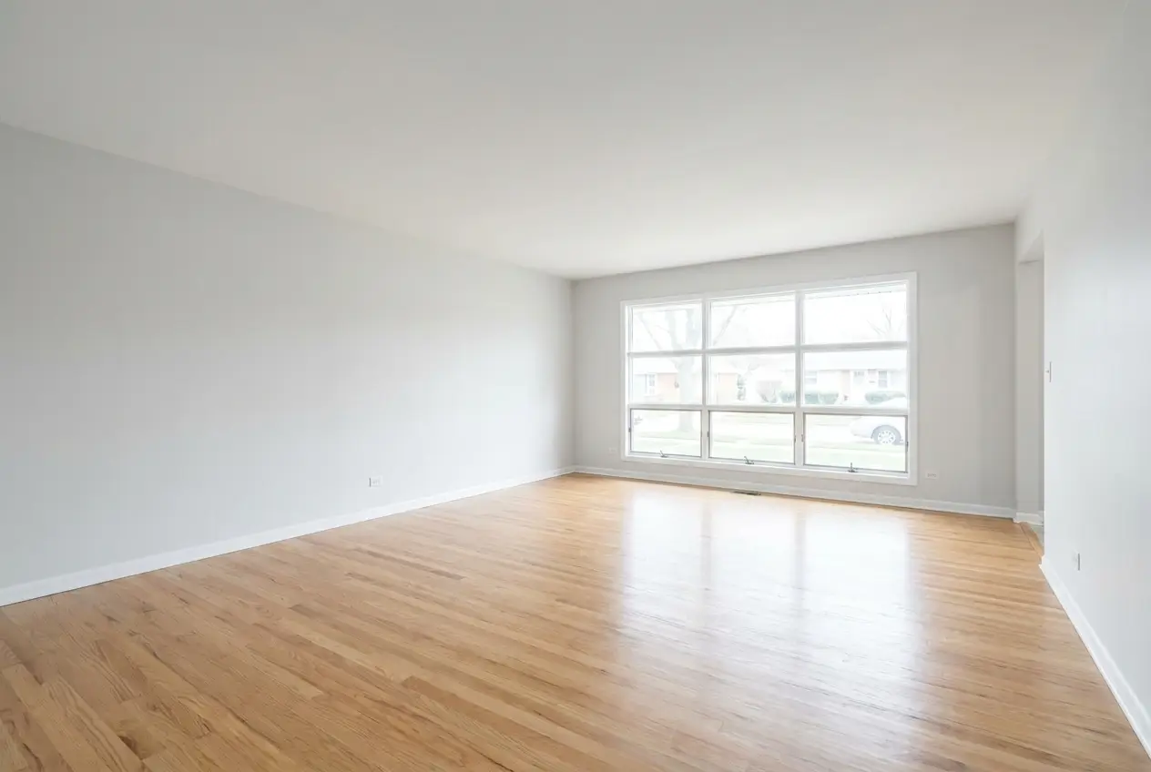 Empty living room before staging
